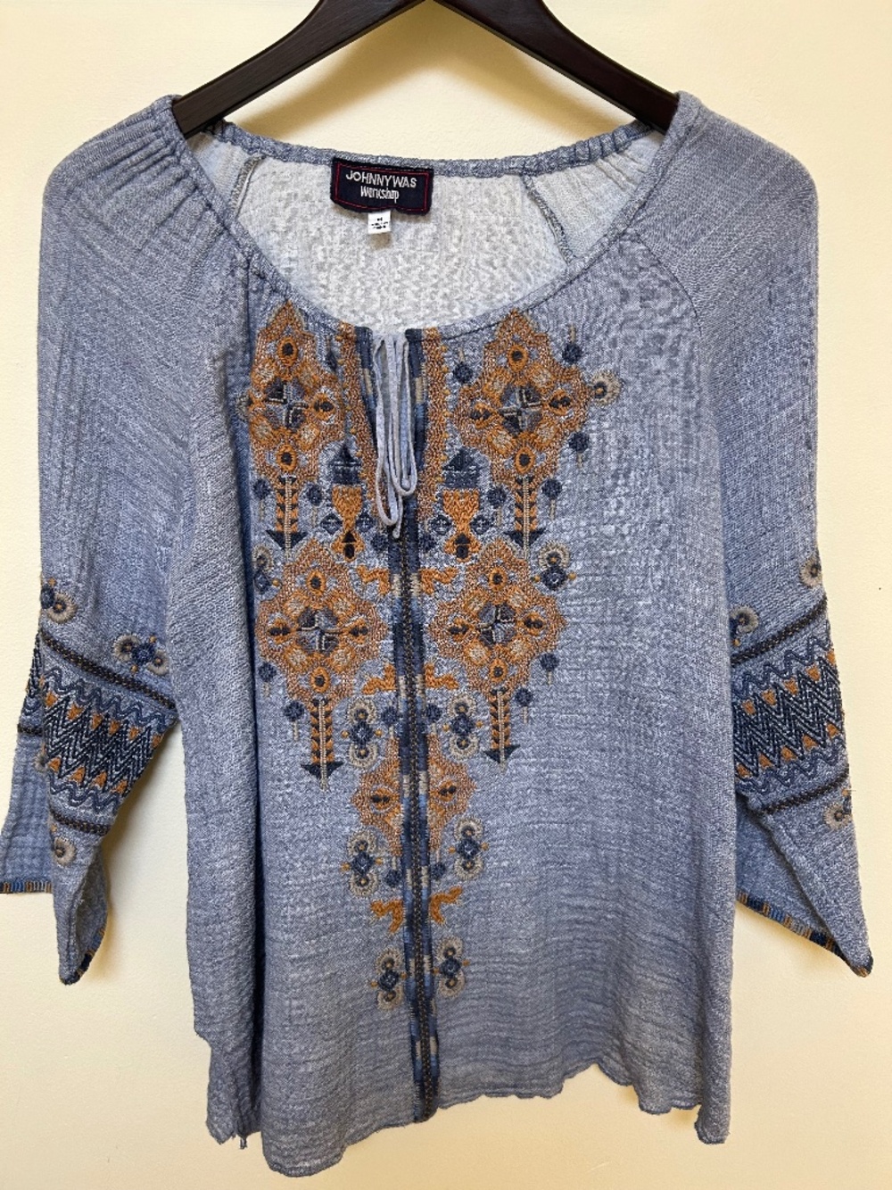 Johnny Was Embroidered Peasant Top